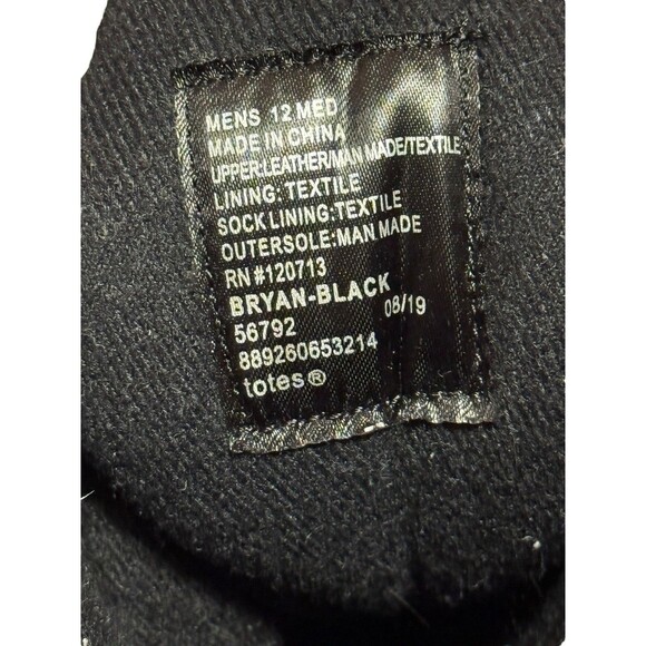 Totes Bryan Men’s Size 12M Black Winter Snow Boots Waterproof Zip Insulated Warm - Picture 9 of 14